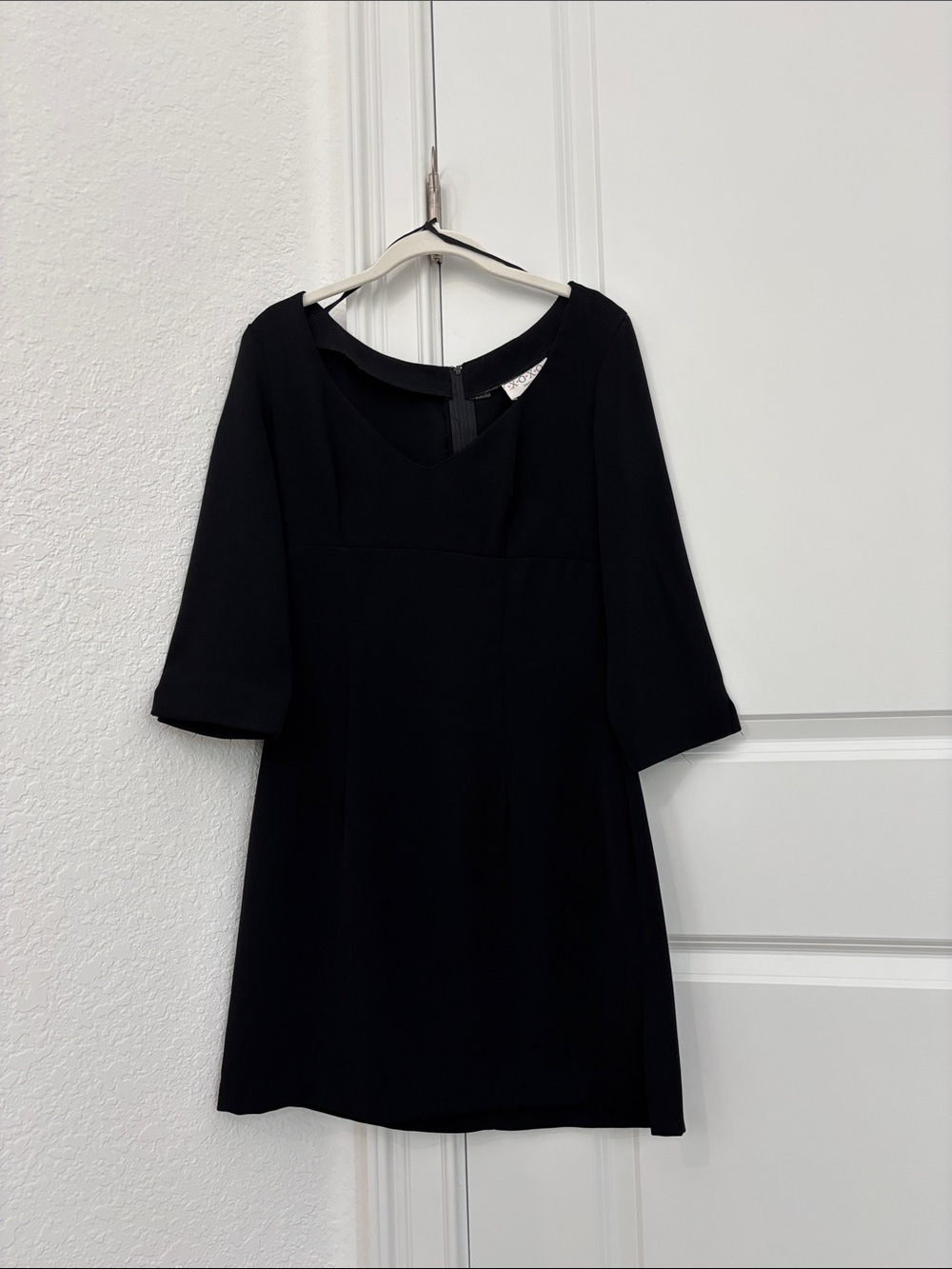 XOXO dresses Elegant Black A-Line Dress with 3/4 Sleeves US 6